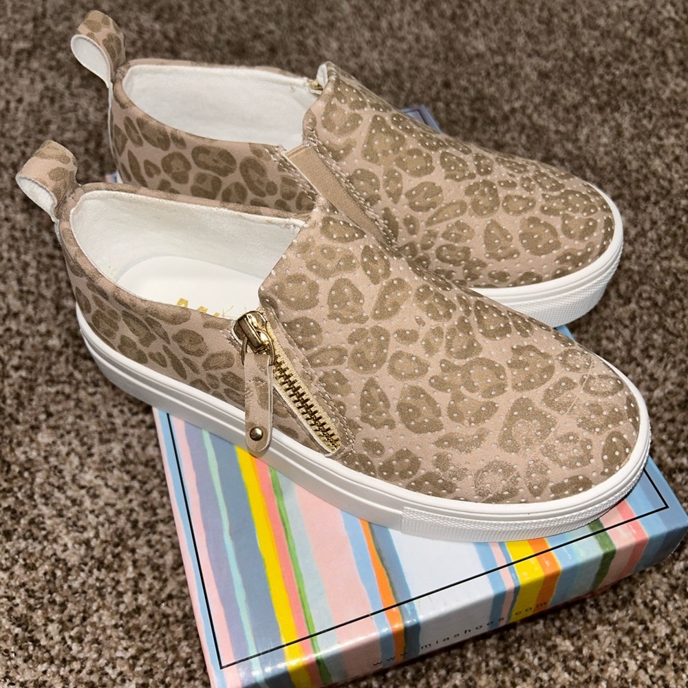 MIA leopard slip ons